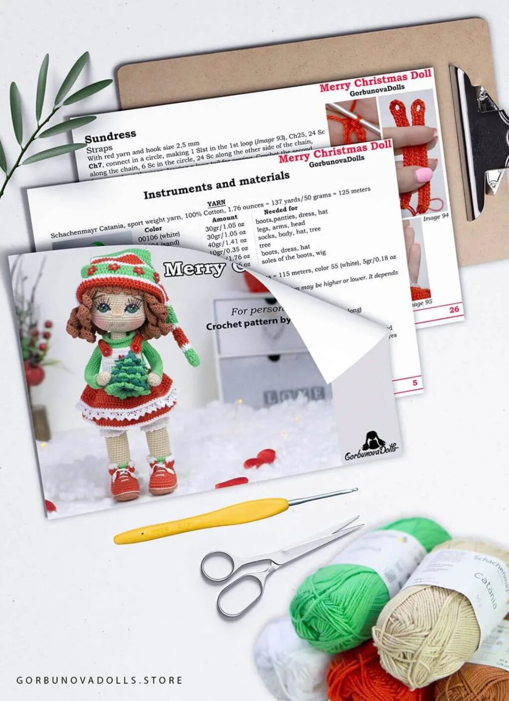Crochet doll pattern for Christmas
