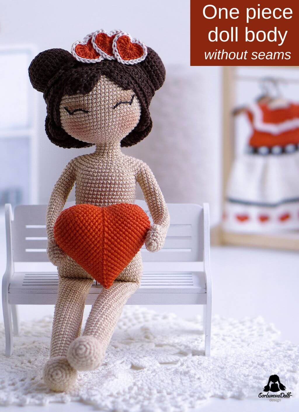 Crochet Doll Pattern with clothes Valentine