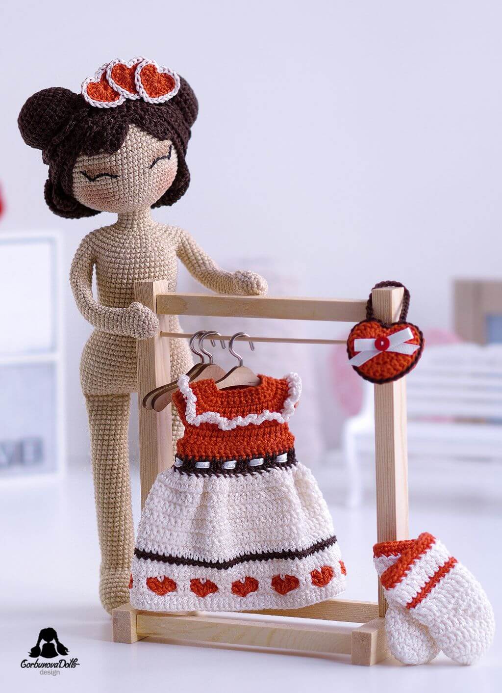 Crochet Doll Pattern with clothes Valentine