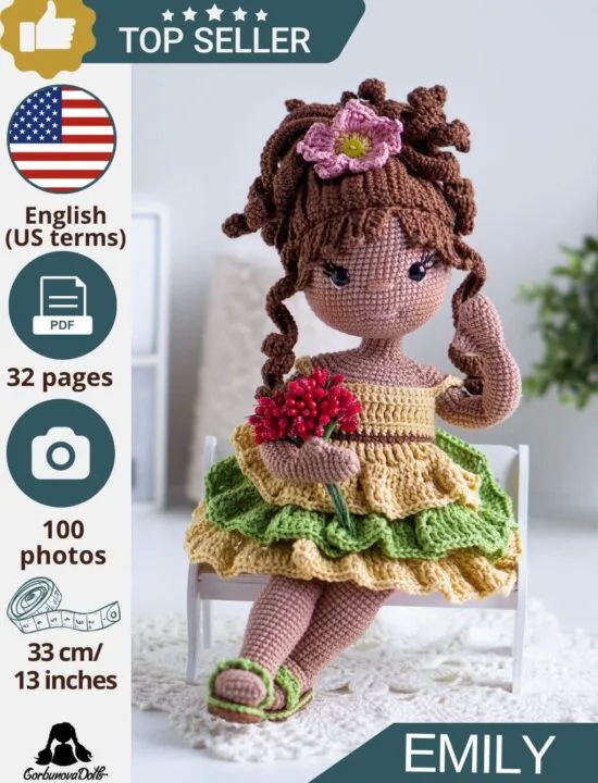 Amigurumi Doll Pattern – 13 Inch Emily
