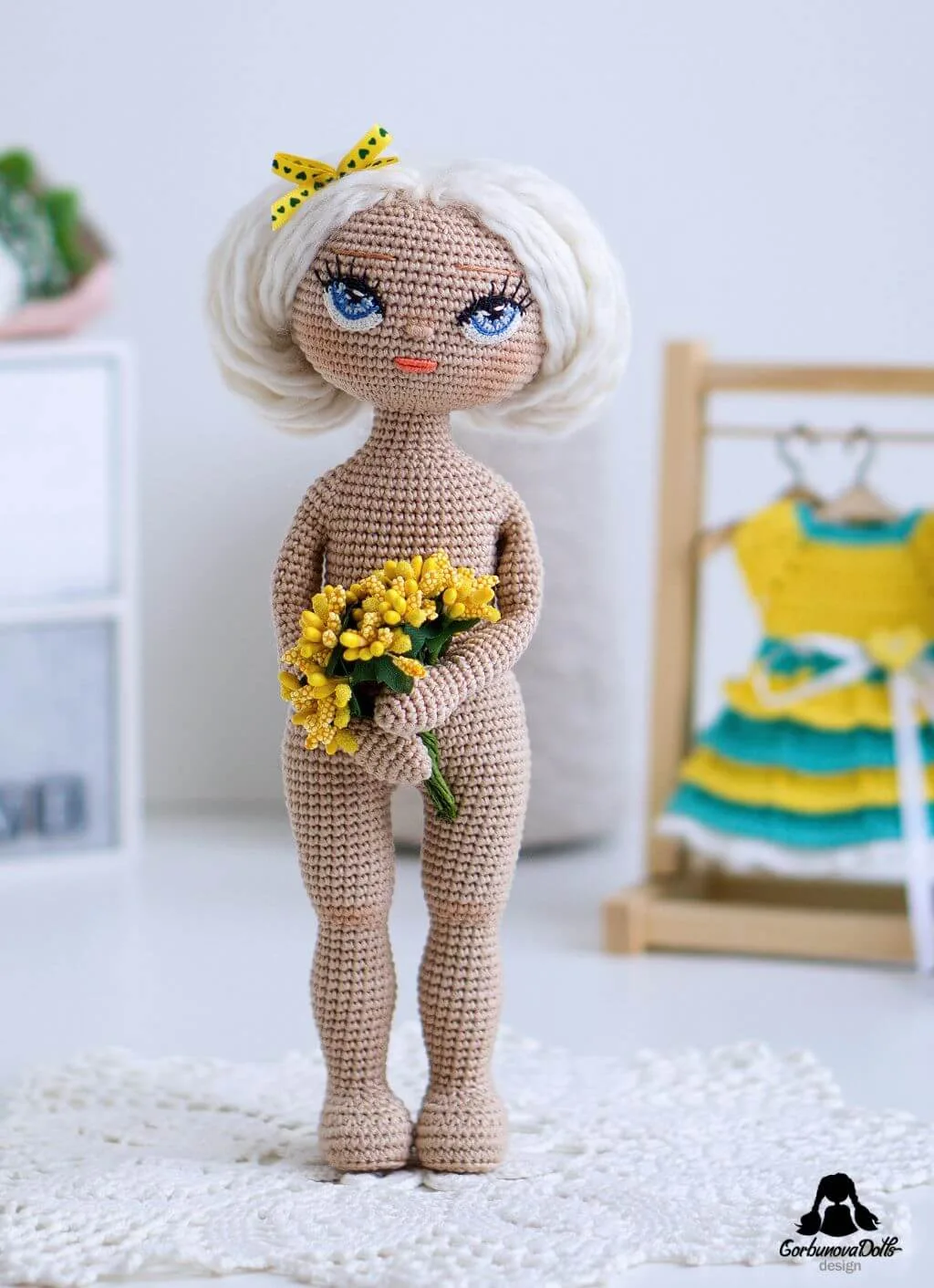 Crochet doll pattern with clothes Sonya