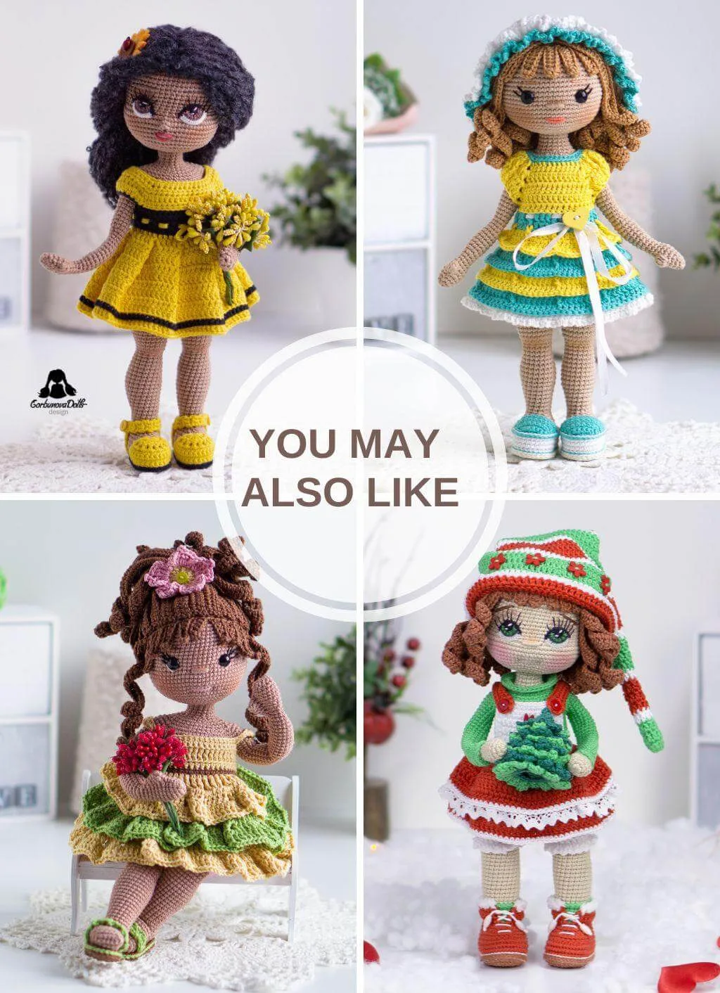 You may also like crochet doll patterns – collection of four dressed amigurumi dolls