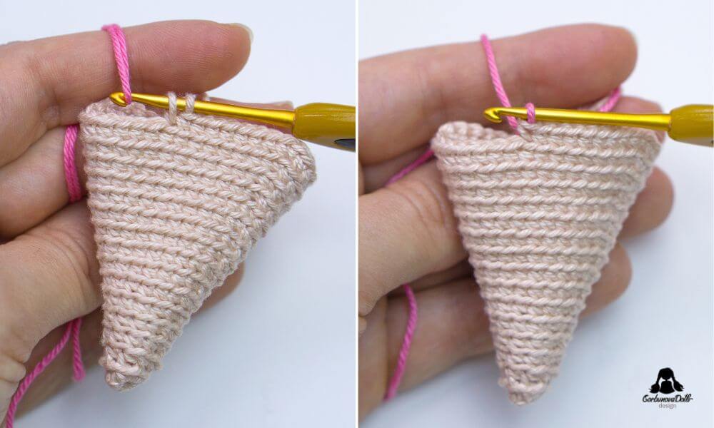 Crochet ice cream pattern – yarn color change on cone