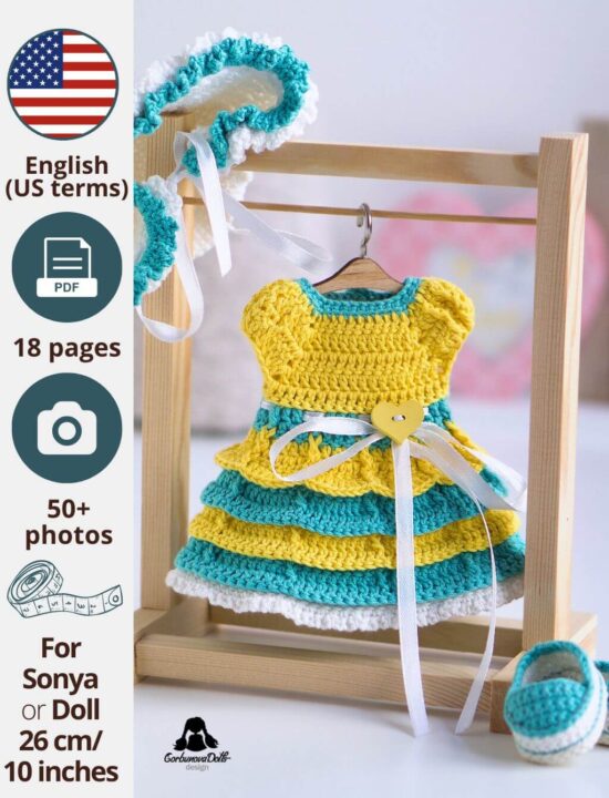 Crochet Doll Clothes Pattern for Sonya (English PDF)