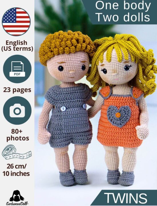 Amigurumi Doll Pattern: The Twins (English PDF)