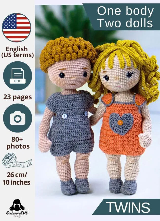 Amigurumi Doll Pattern: The Twins