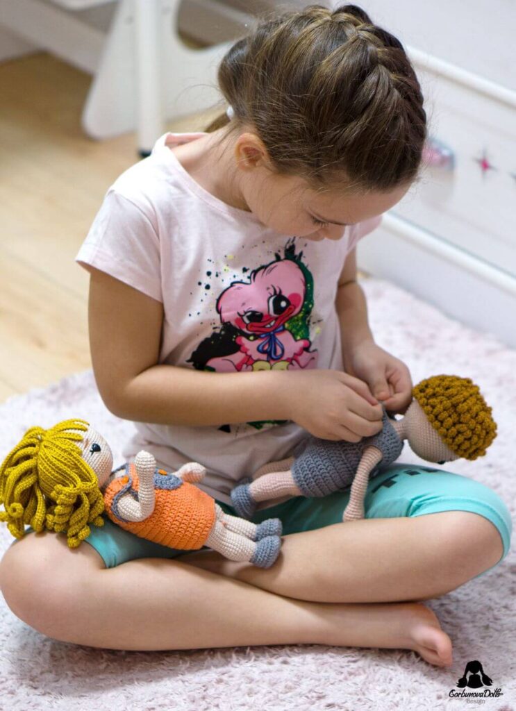 Crochet doll boy and girl pattern with clothes