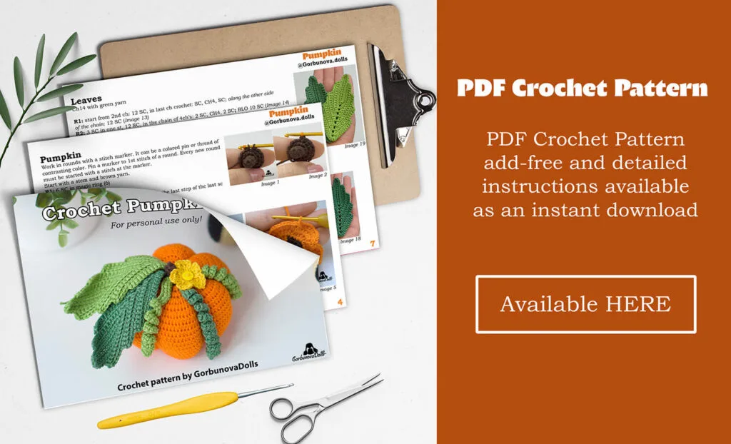 Free Crochet Pumpkin Pattern – preview of printable PDF tutorial