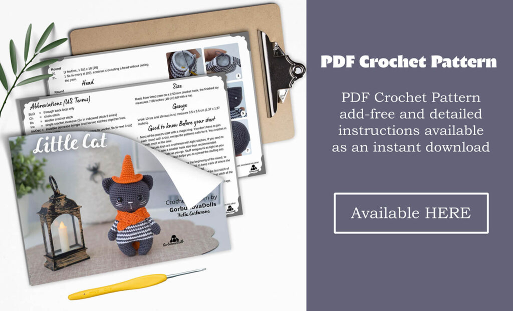 Premium crochet cat pattern available as PDF download