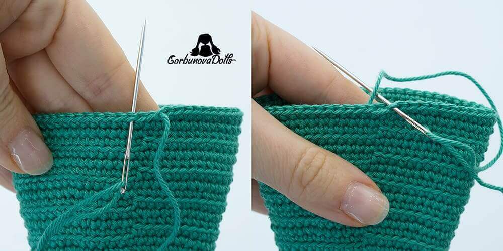 crochet Christmas tree pattern tutorial – invisible needle join