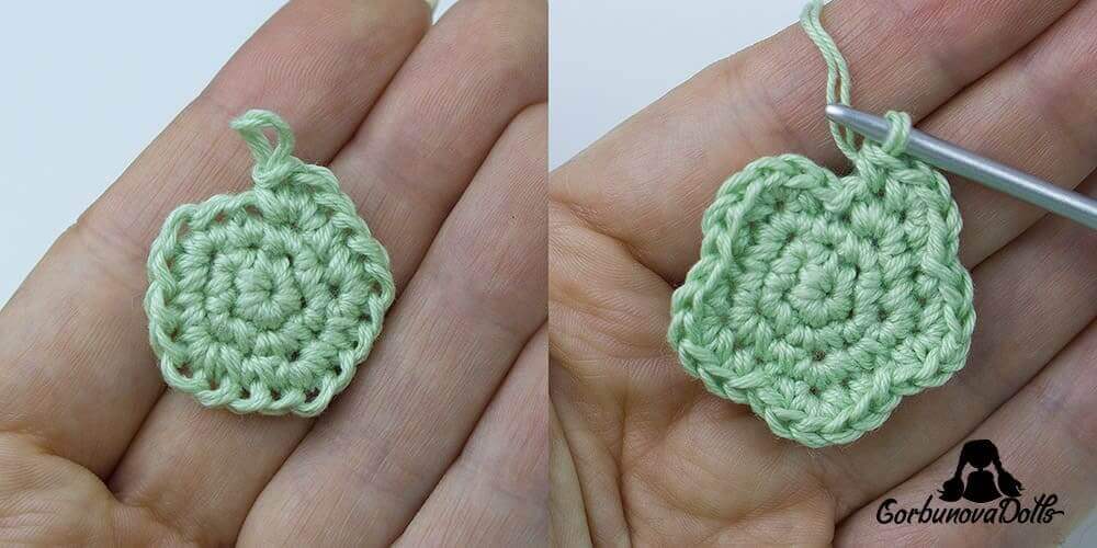 crochet star free pattern – rounds 3 and 4 shaping the star points