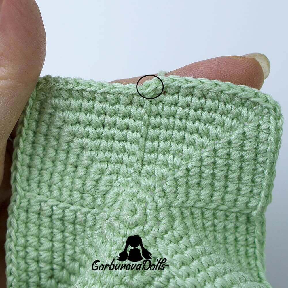 crochet star invisible needle join – finished join looks like a regular stitch