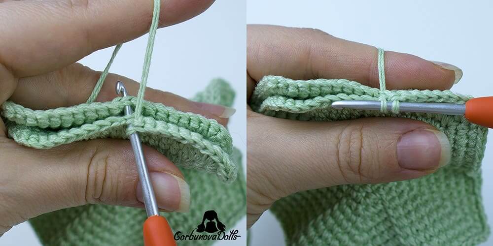 crochet star slip stitch seaming – joining two star pieces together