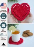 Crochet Heart Coaster Pattern for Valentine's day (PDF in English)