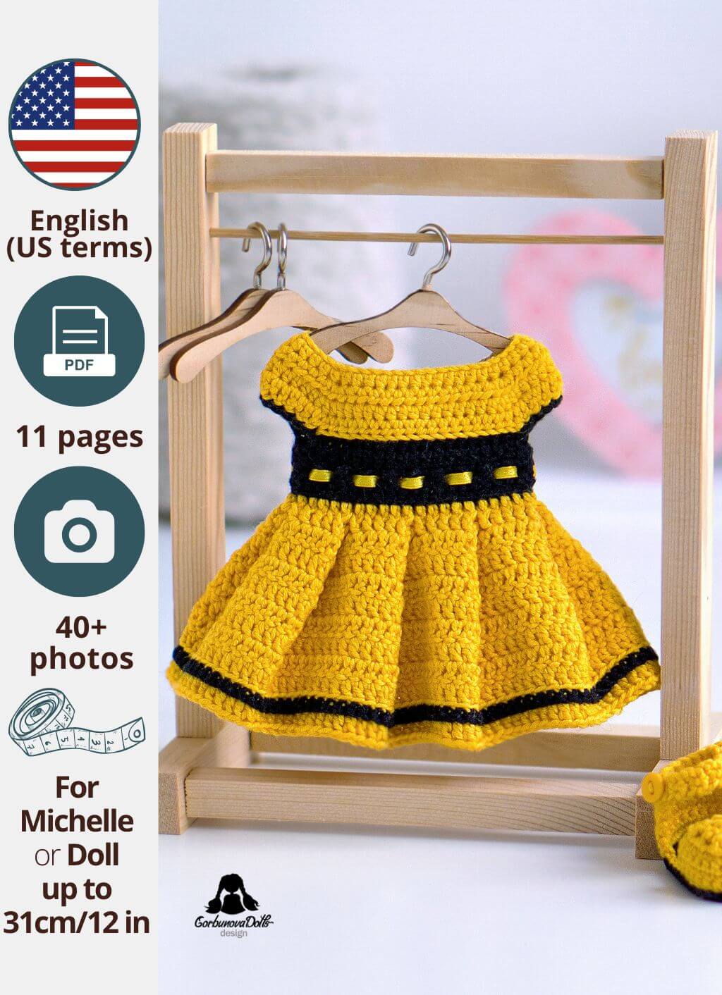 Crochet doll outfit pattern