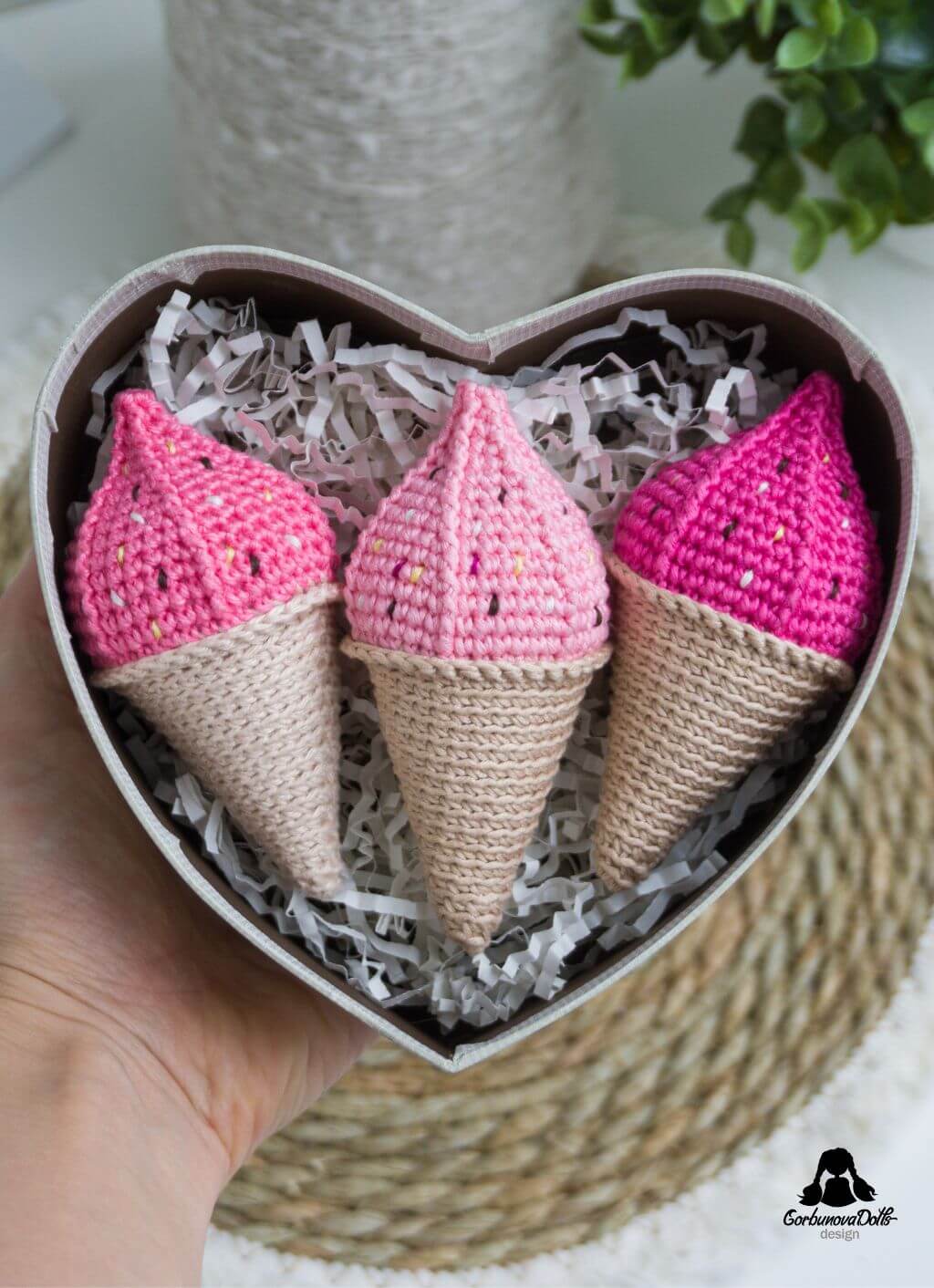 Crochet ice cream pattern by Gorbunovadolls