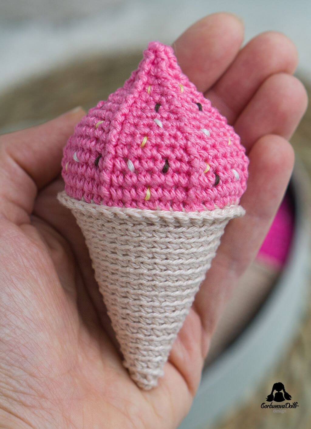 Crochet ice cream pattern by Gorbunovadolls