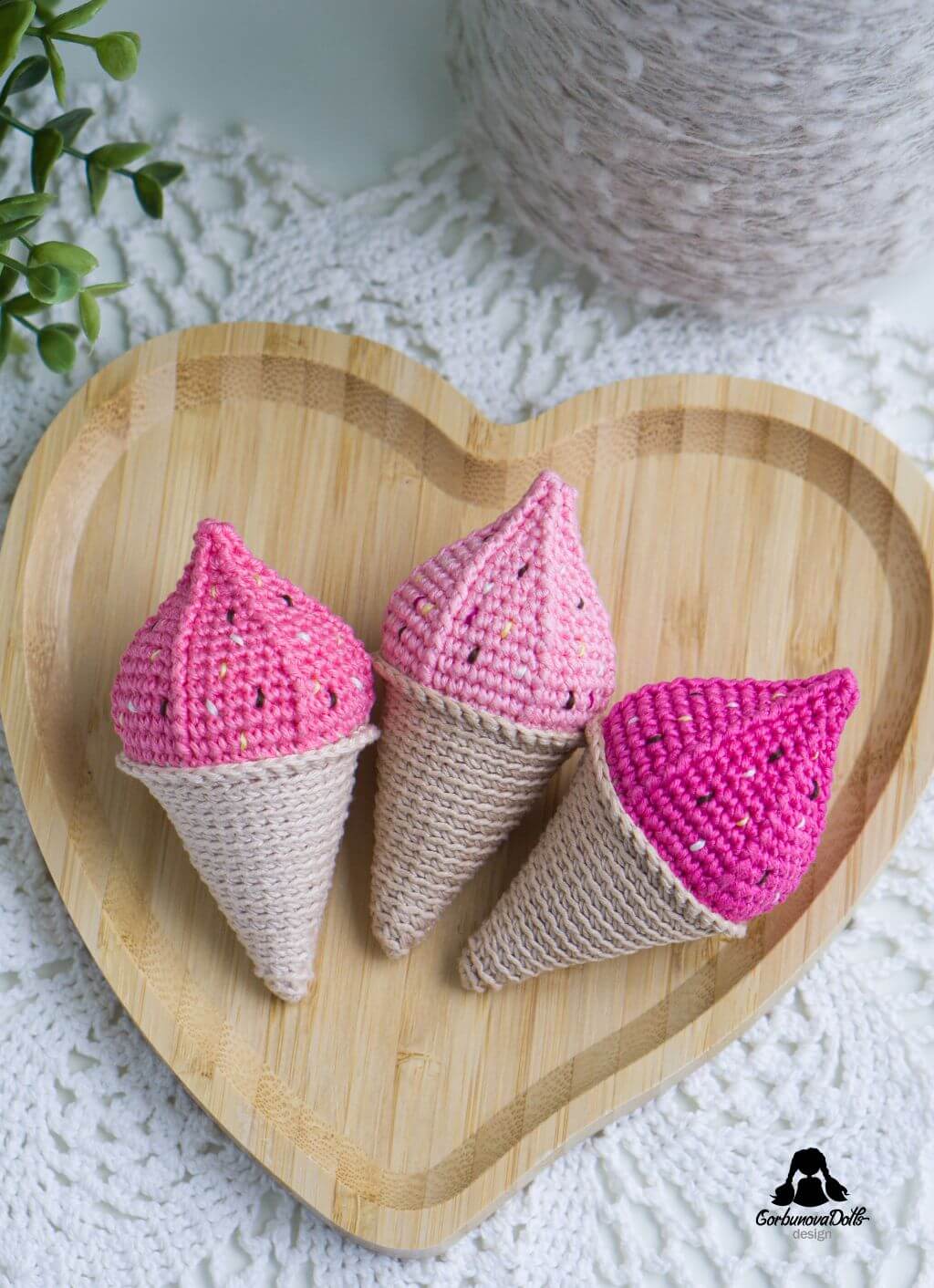 Crochet ice cream pattern by Gorbunovadolls