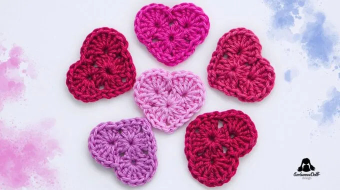 Crochet Applique Heart Free Pattern