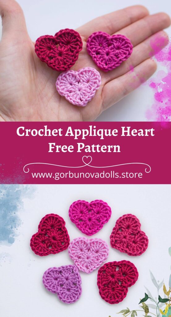 Crochet Applique Heart Free Pattern