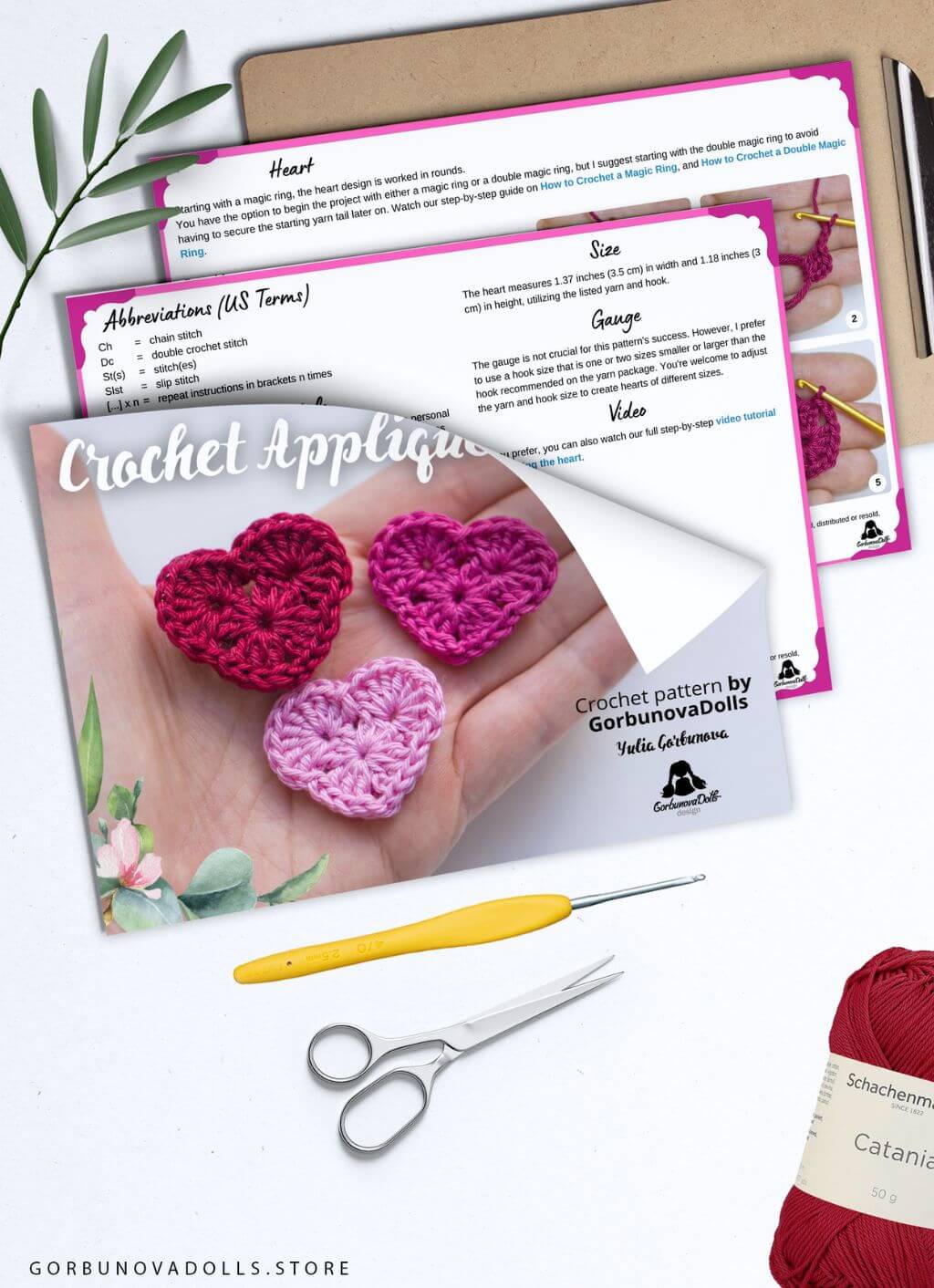 Crochet Applique Heart Pattern
