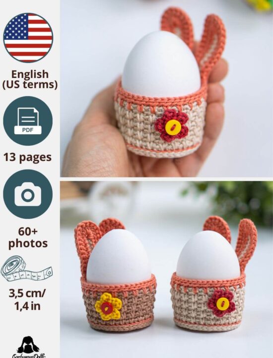 Mini Easter Egg Basket Crochet Pattern (English PDF)