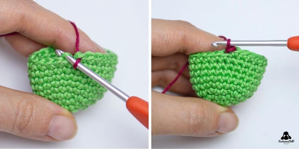 How to invisible color change in Amigurumi