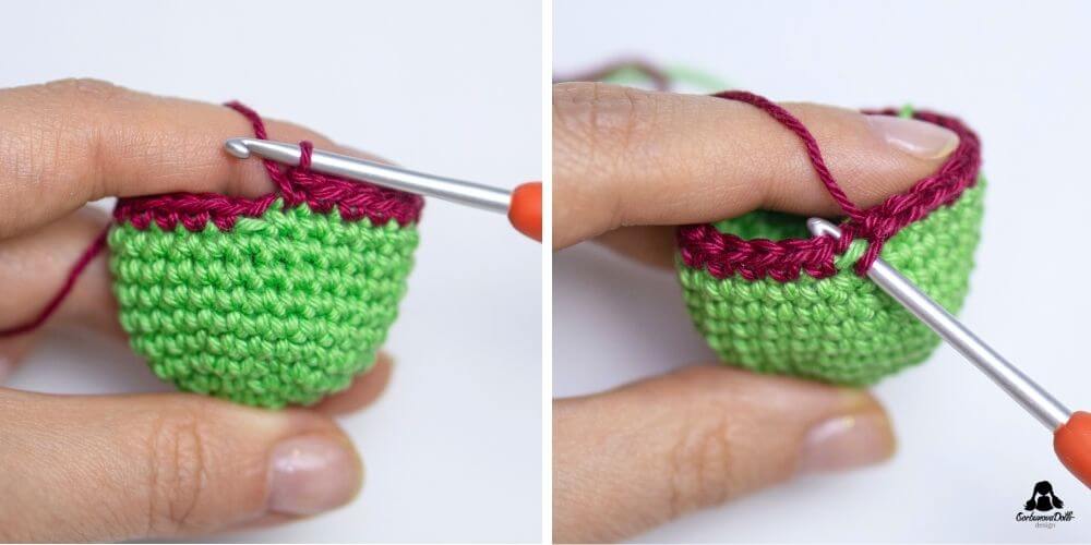 How to invisible color change in Amigurumi