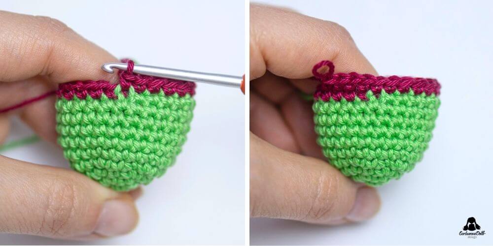 How to invisible color change in Amigurumi