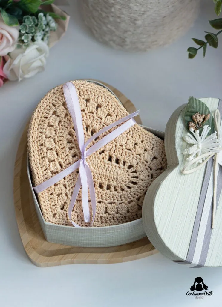 Heart Coaster Crochet Pattern for Valentines Day