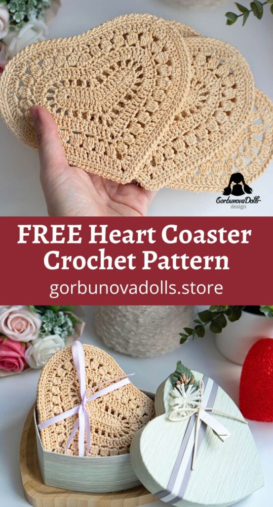 Heart Coaster Crochet Pinterest