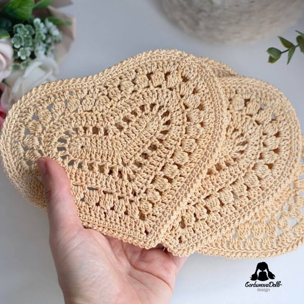 Heart Coaster Crochet Pattern for Valentines Day