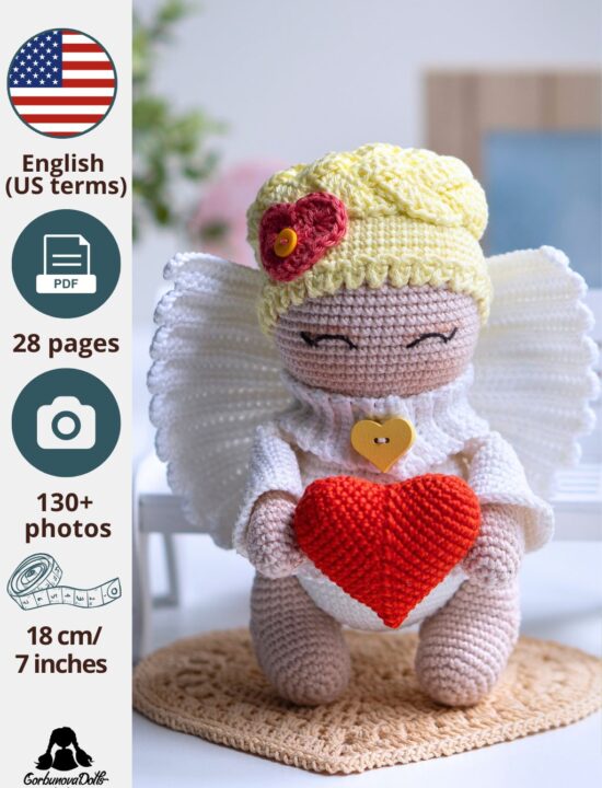 Crochet Angel Pattern (English PDF) – Perfect Gift for Christmas or Valentine’s Day