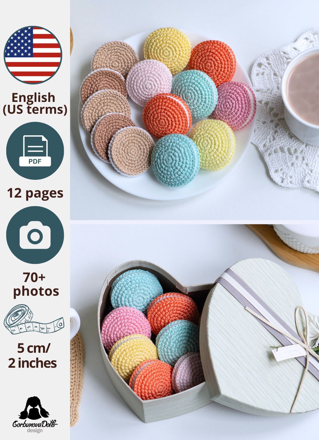 Crochet macaron pattern