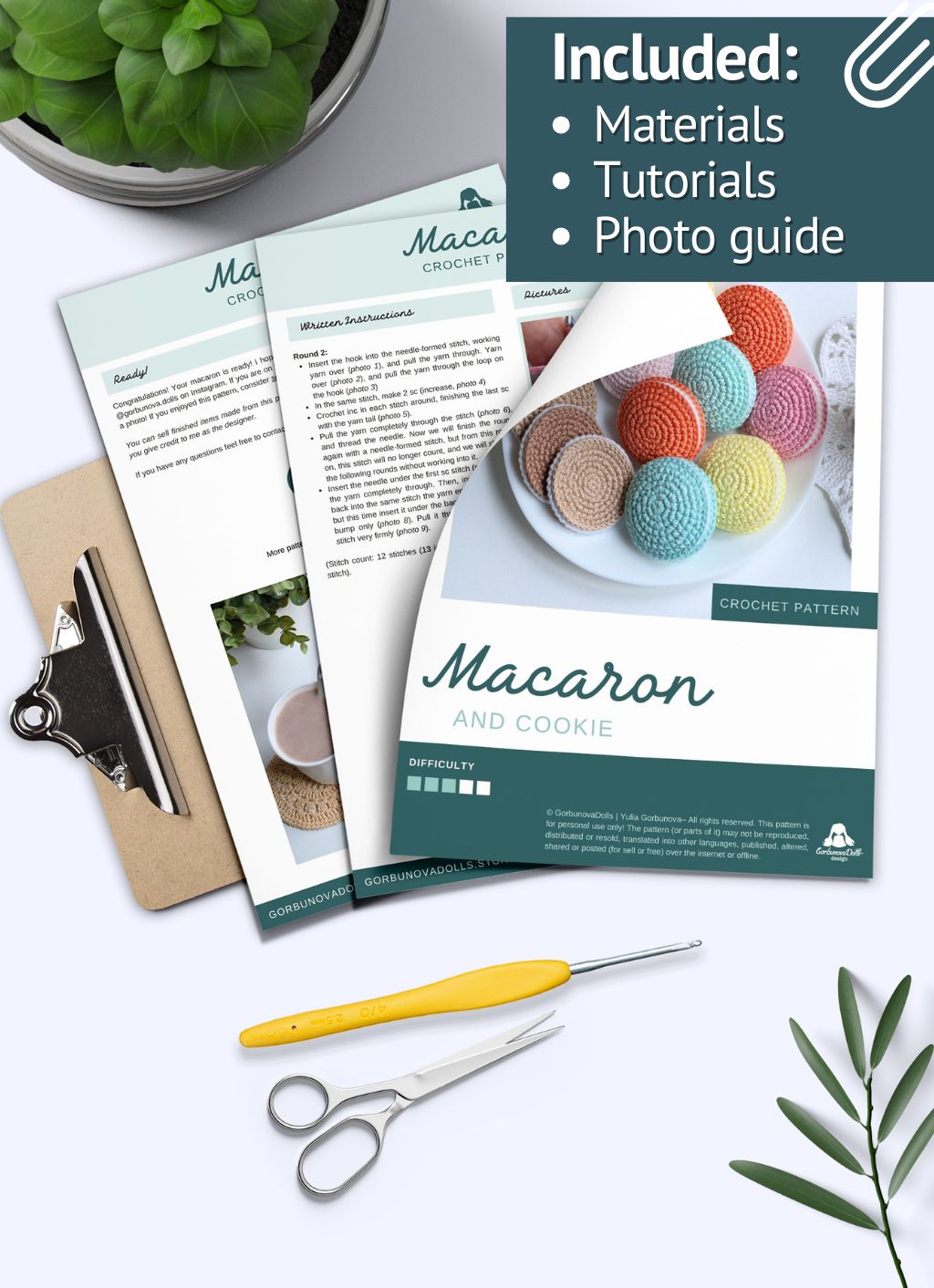 Crochet macaron pattern