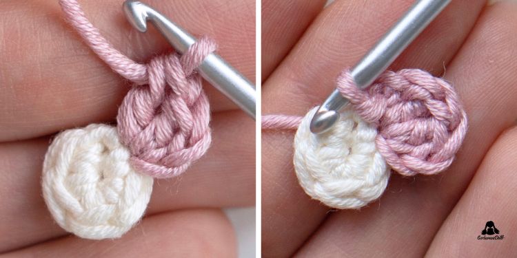 Crochet tiny flower pattern: round 2