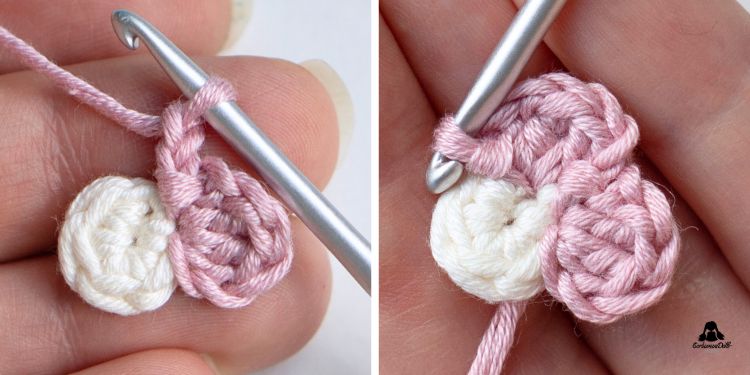 Crochet tiny flower pattern: round 2