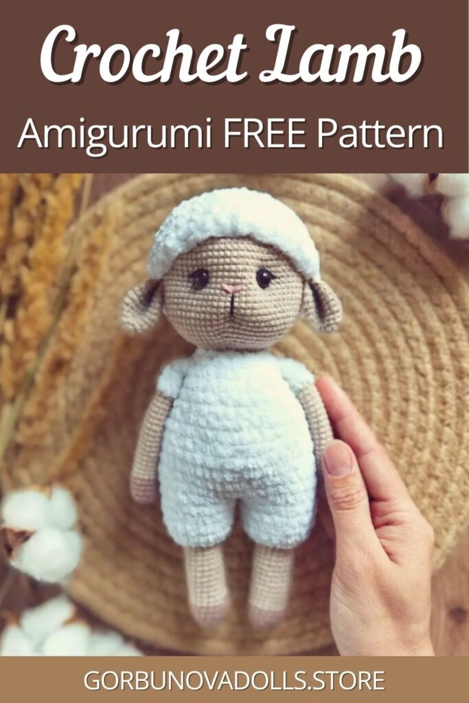 Pin the crochet lamb pattern image on Pinterest