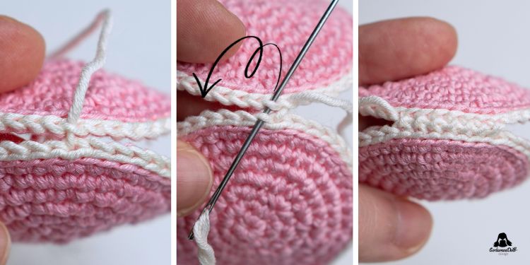 Free macaron crochet pattern: joining pieces