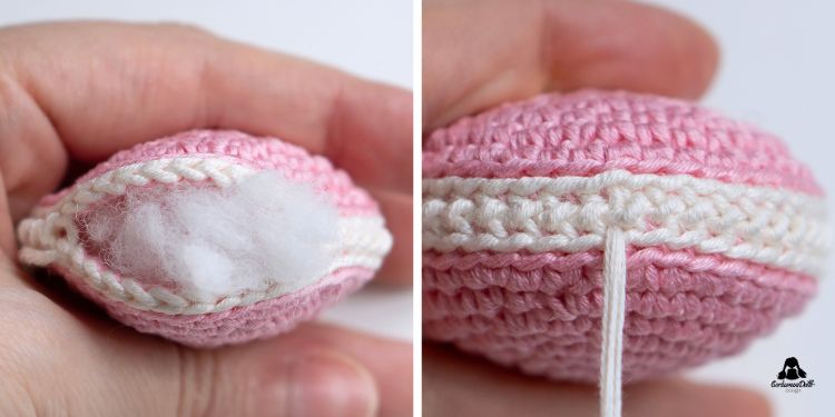 Free macaron crochet pattern: joining pieces