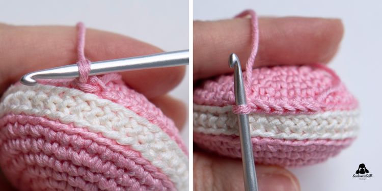 Free macaron crochet pattern: edging