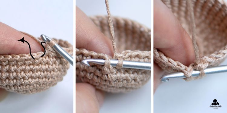 Front post single crochet photo tutorial