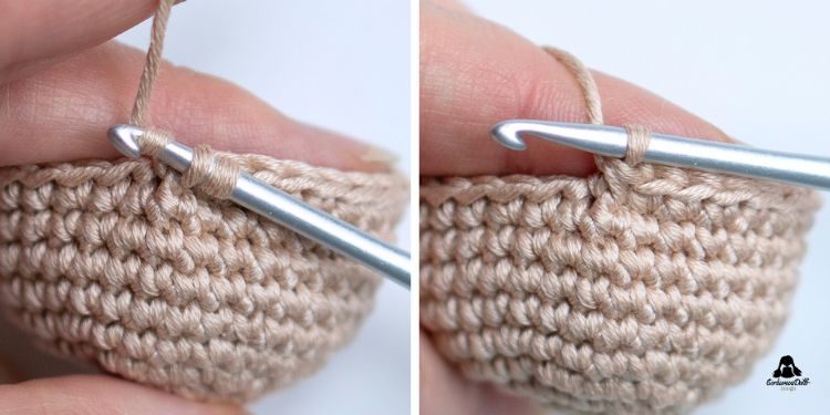 Front post single crochet photo tutorial
