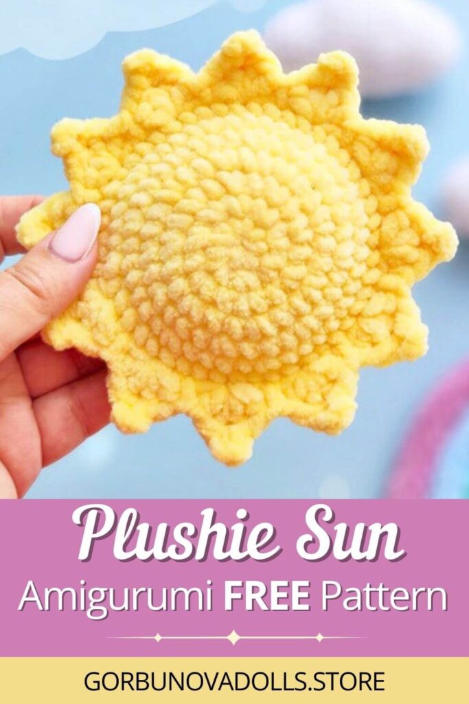 Amigurumi Sun Plushie held in hand - Free Easy Crochet Plushie Tutorial
