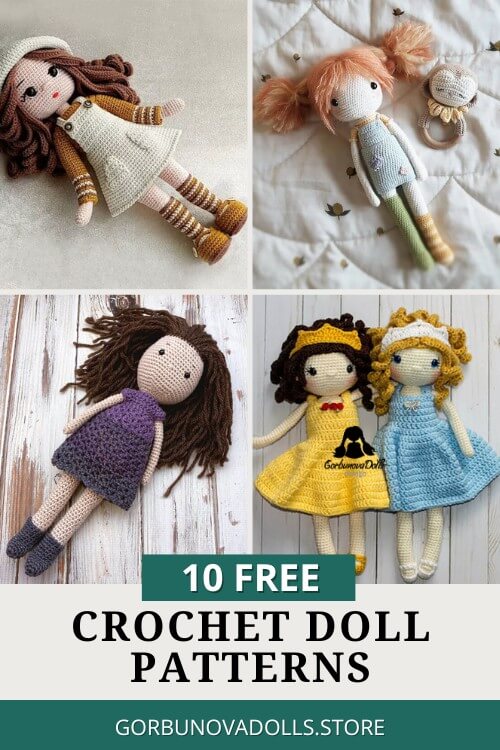 Cute crochet doll collage - Free Crochet Doll Patterns