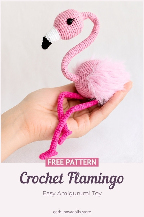 Crochet flamingo free amigurumi pattern – cute handmade pink flamingo toy